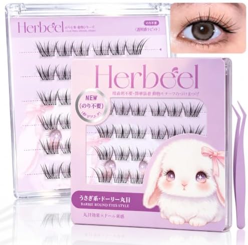 herbeel Transparency Rabbit 36 self-adhesive lash clusters, actual product