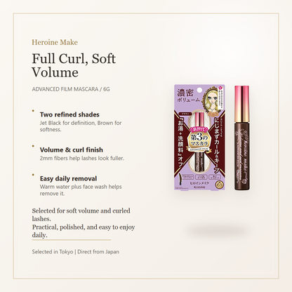 Heroine Make Volume & Curl Mascara Advanced Film elegant overview