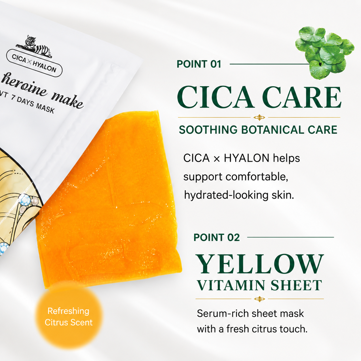 Heroine Make VT 7 Days Mask CICA care feature