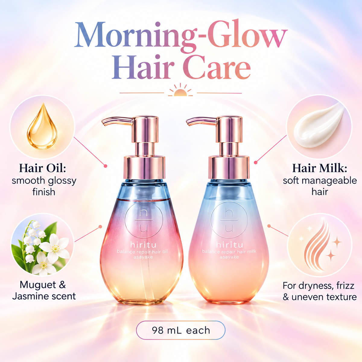 hiritu Asayake hair oil and hair milk feature image