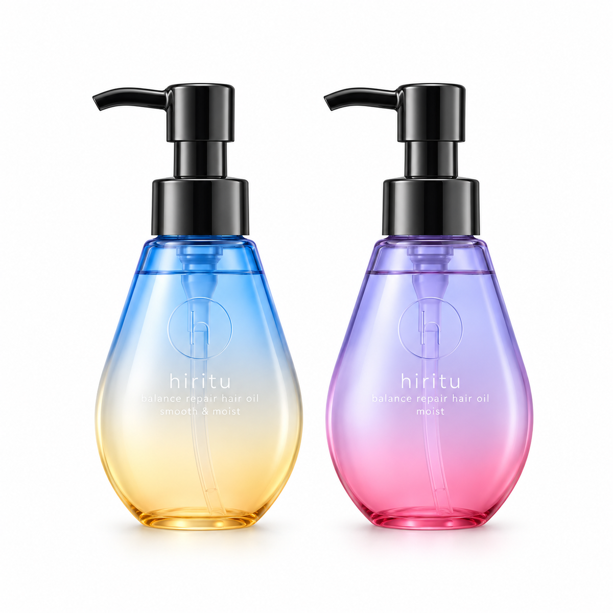 Hiritu Balance Repair Hair Oil Smooth and Moist Duo Set on white