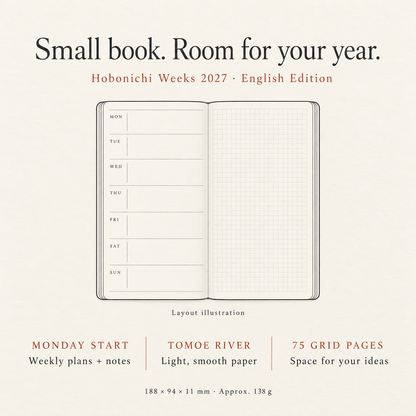 English edition weekly layout illustration and specifications