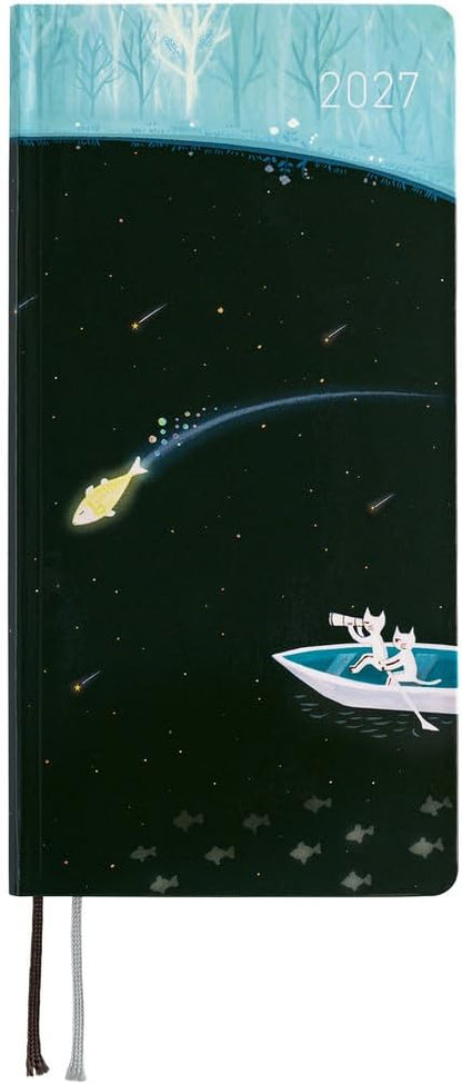 2027 Hobonichi Weeks English Edition — Hiroko Kubota / Light Blue Forest Meteor Shower