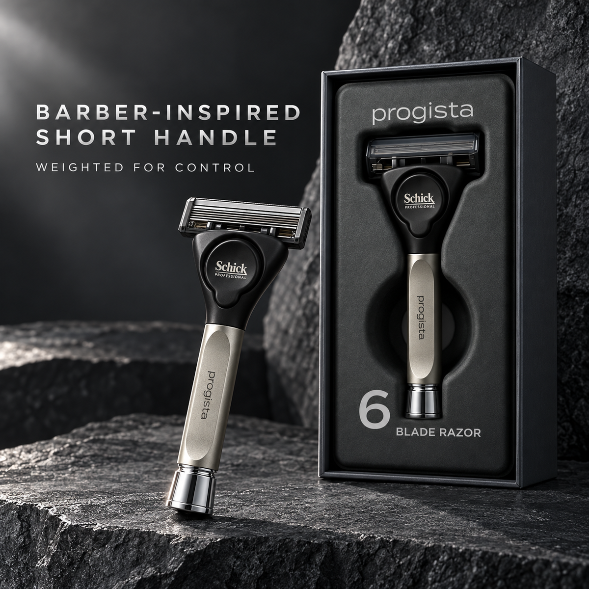 progista barber-inspired weighted short handle