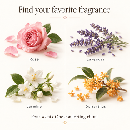 Rose, Lavender, Jasmine and Osmanthus scent guide