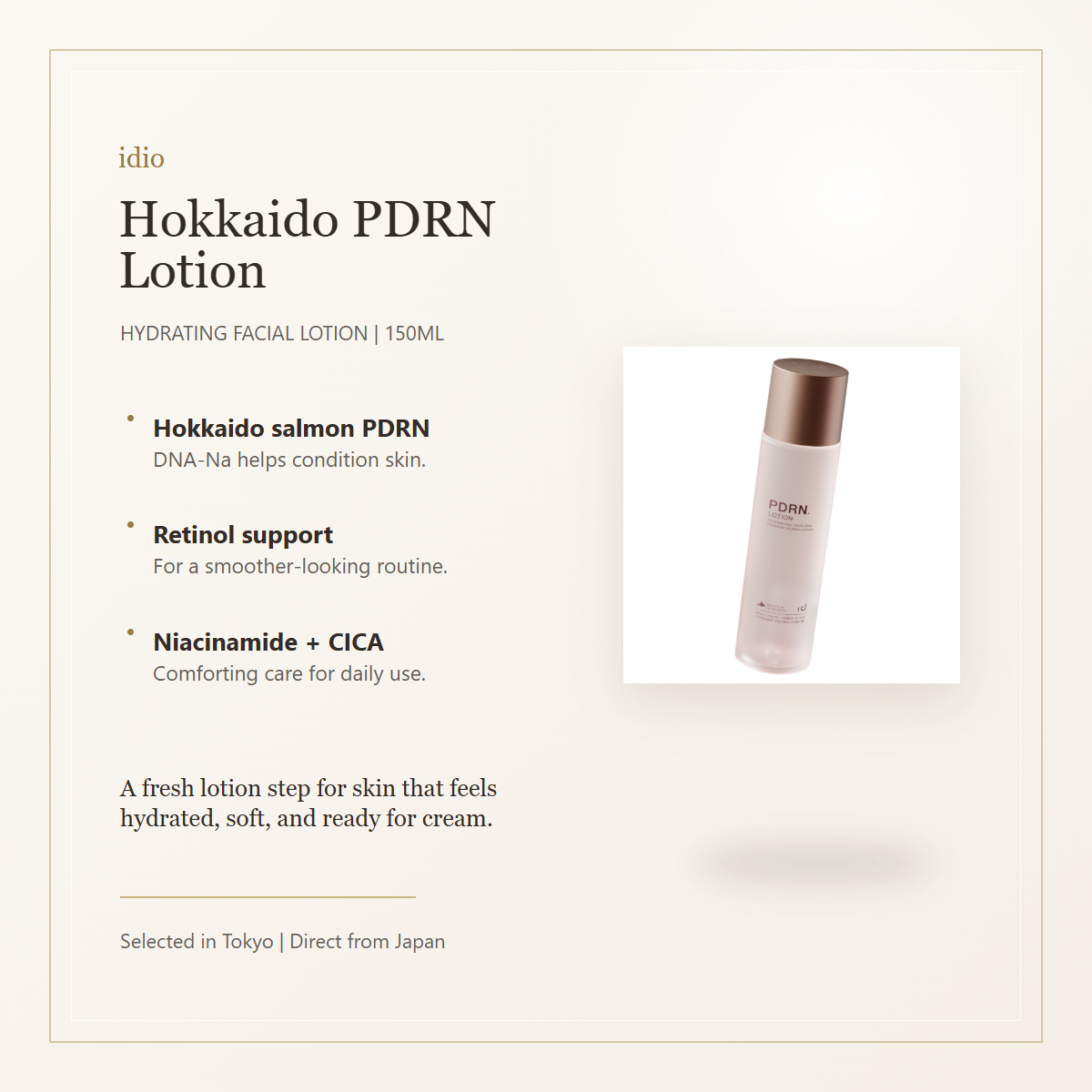 idio Hokkaido PDRN Lotion 150mL elegant overview