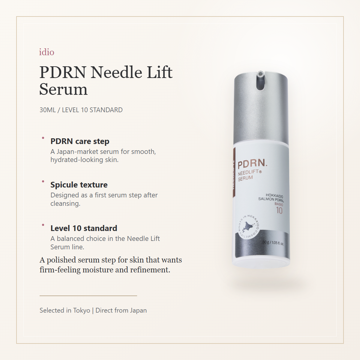 idio Hokkaido PDRN Needle Lift Serum Level 10 elegant overview