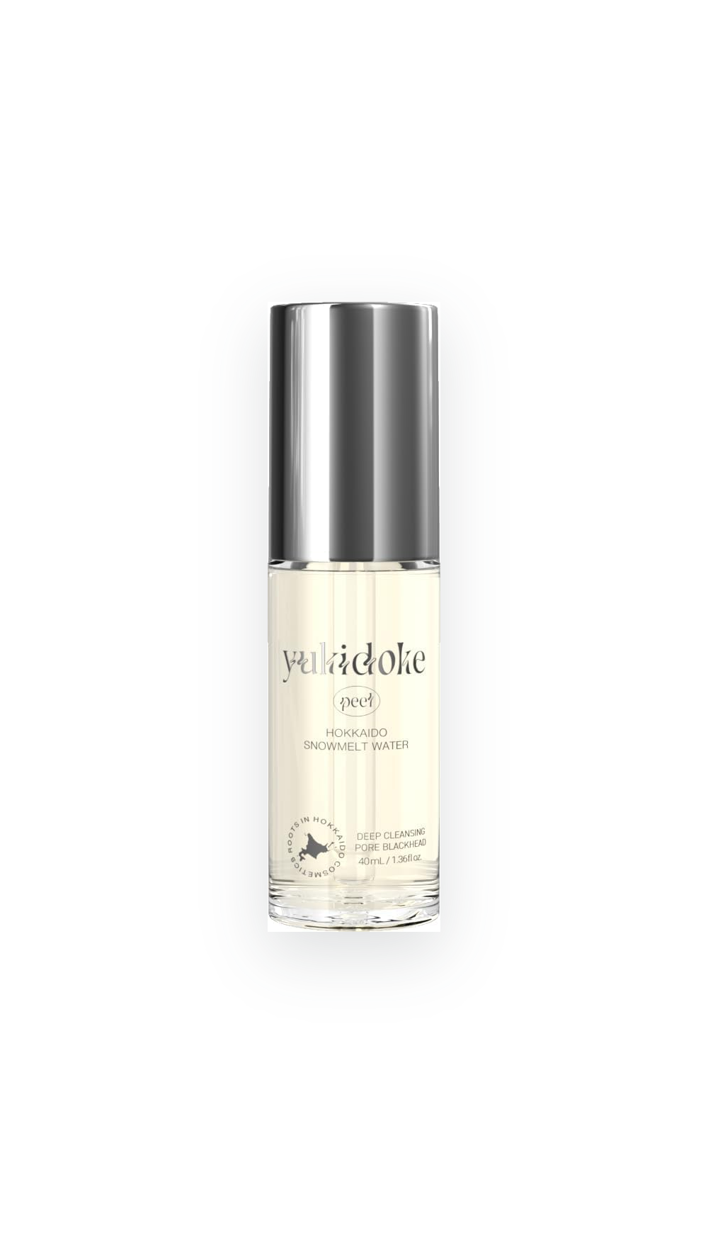 idio Hokkaido Snowmelt Skin Peel cleansing oil bottle on white background