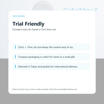 IHADA Clear Skincare Trial Set trial friendly card