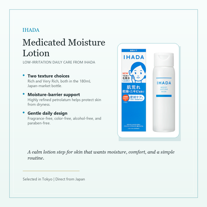 IHADA Medicated Uruoi Lotion elegant overview with aqua accent