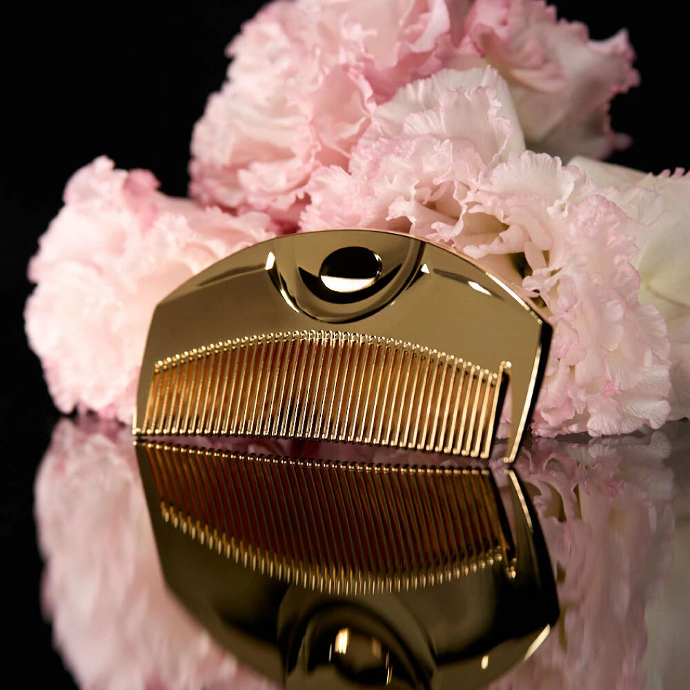 LOVE CHROME (R) K24GP TSUKI GOLD | 24K Gold Japanese Compact Comb