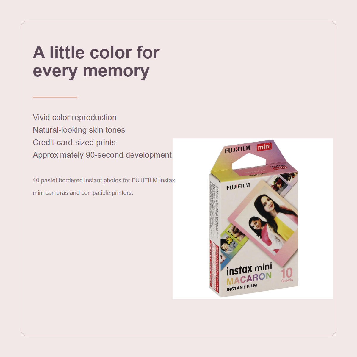 instax mini Macaron pastel frame overview