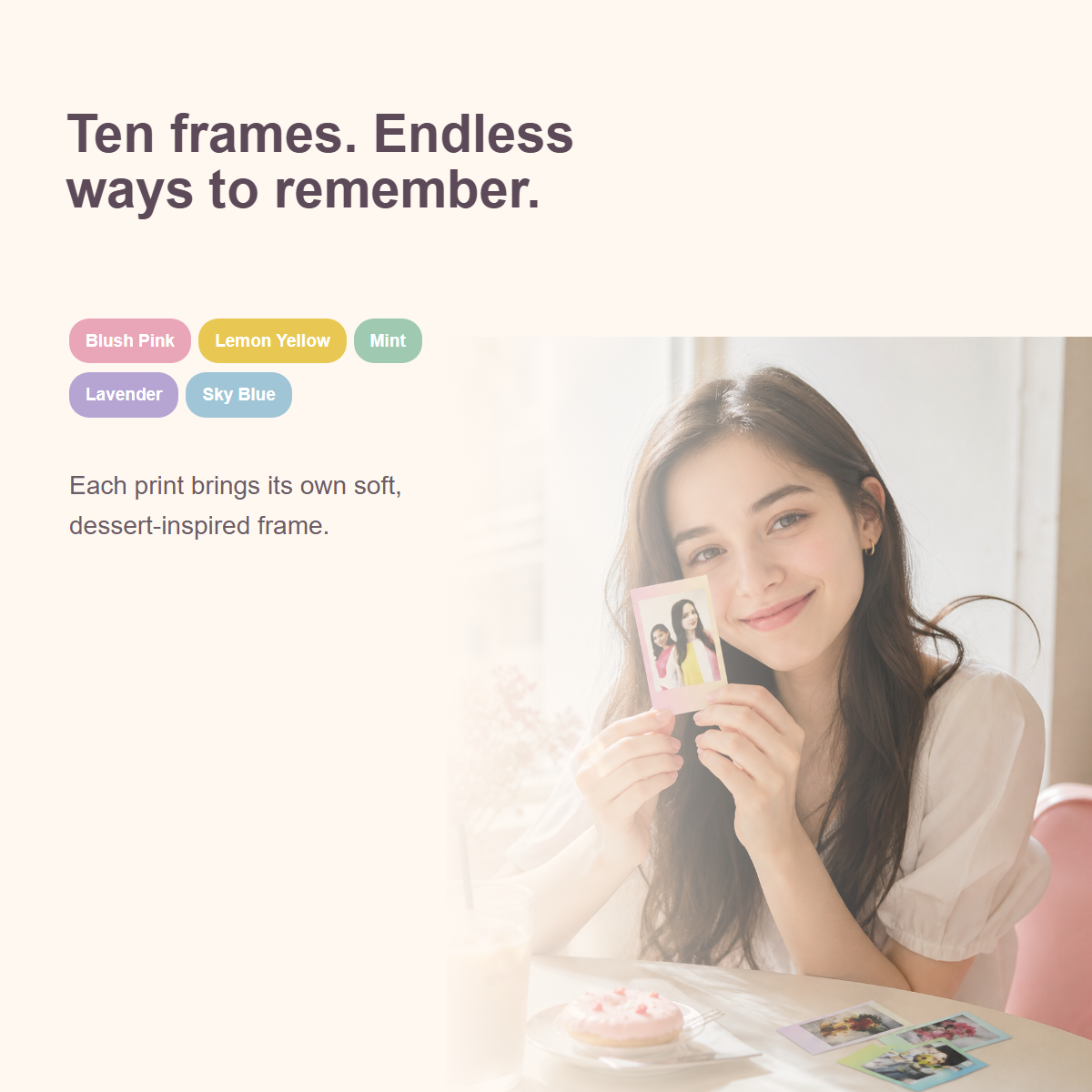 Pastel Macaron instant photo frames