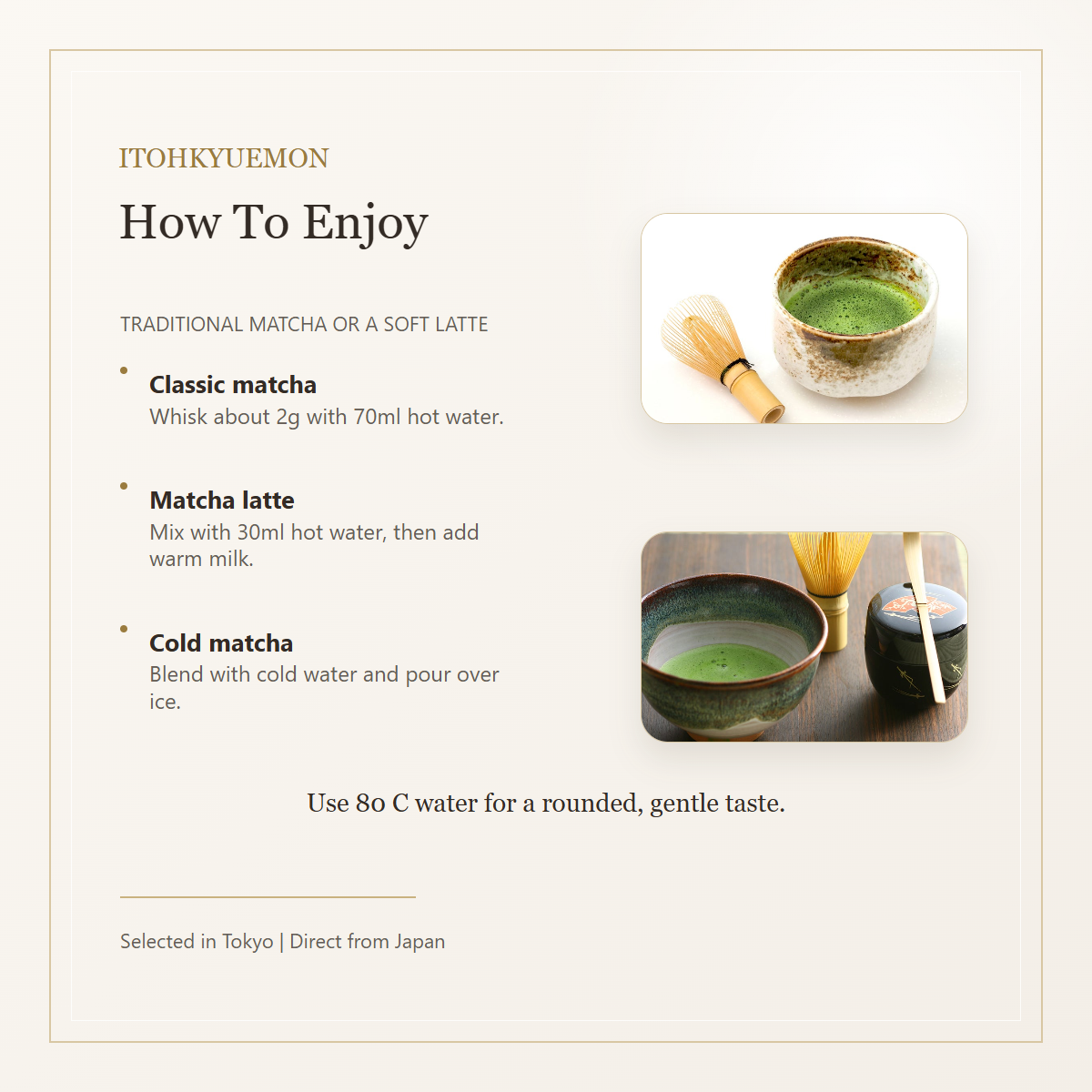 Itohkyuemon Seijyu no Mori Uji Matcha how to enjoy