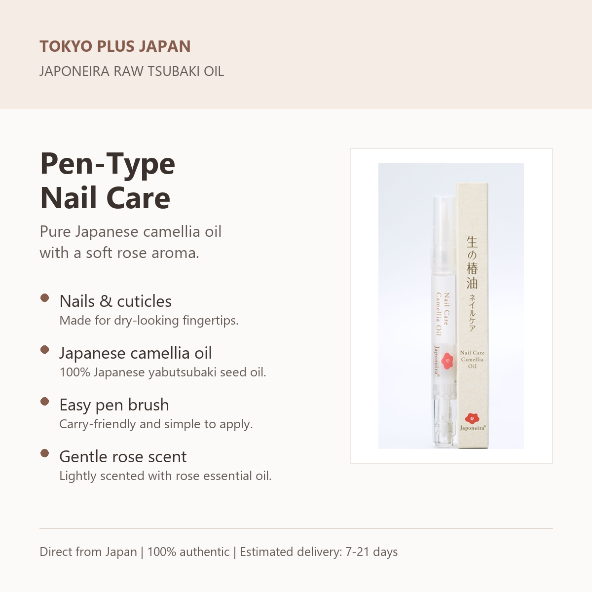 JAPONEIRA Raw Tsubaki Oil Nail Care product benefits