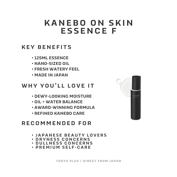 KANEBO On Skin Essence F key benefits from Tokyo Plus