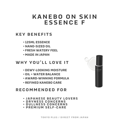 KANEBO On Skin Essence F key benefits from Tokyo Plus