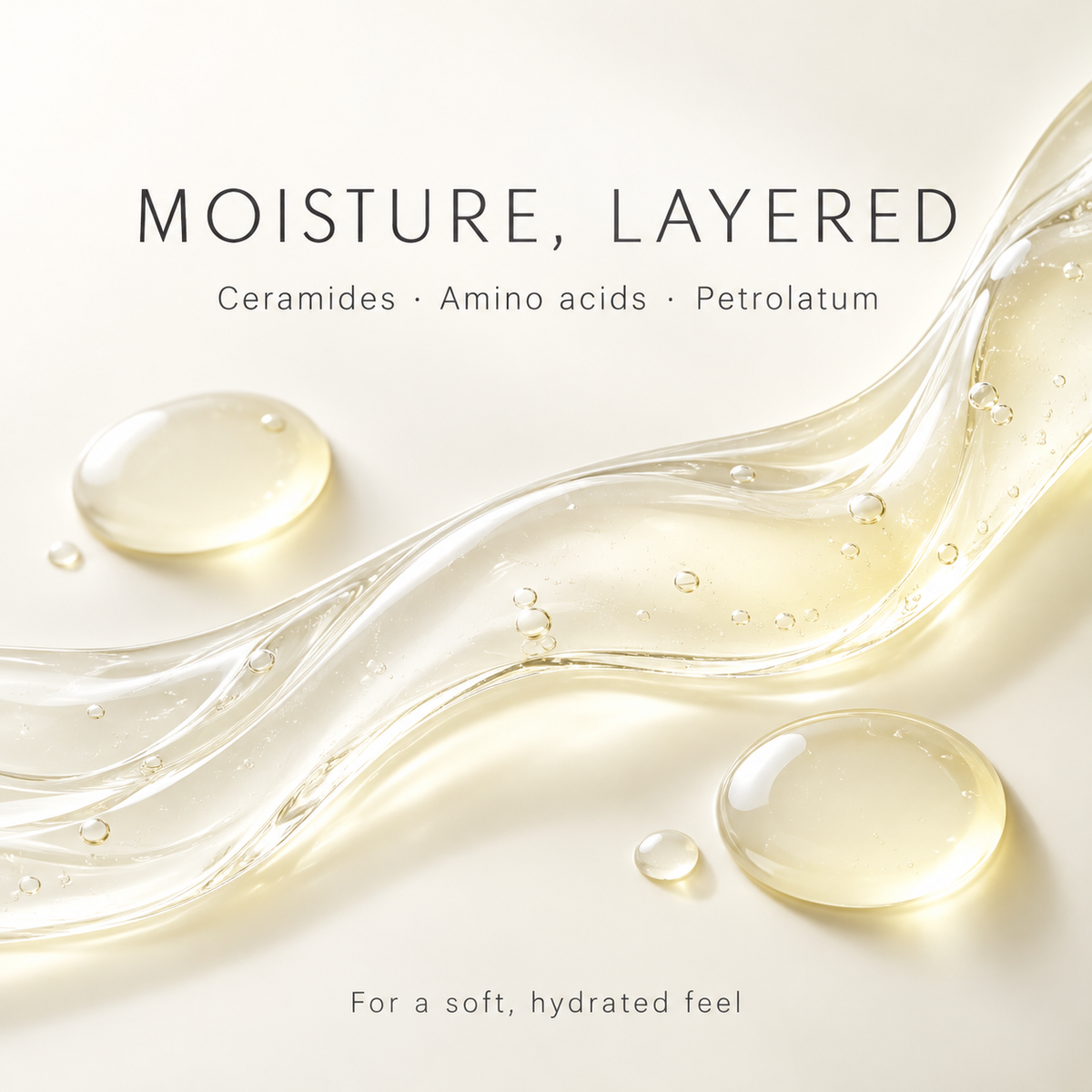 Ceramides amino acids and petrolatum moisturizing ingredients