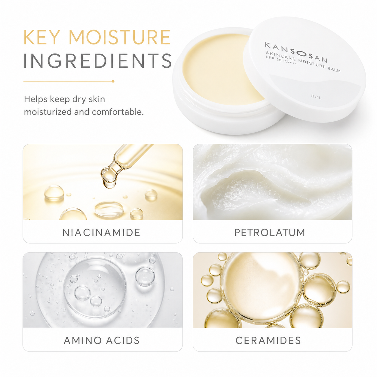 KANSOSAN moisture balm key ingredients