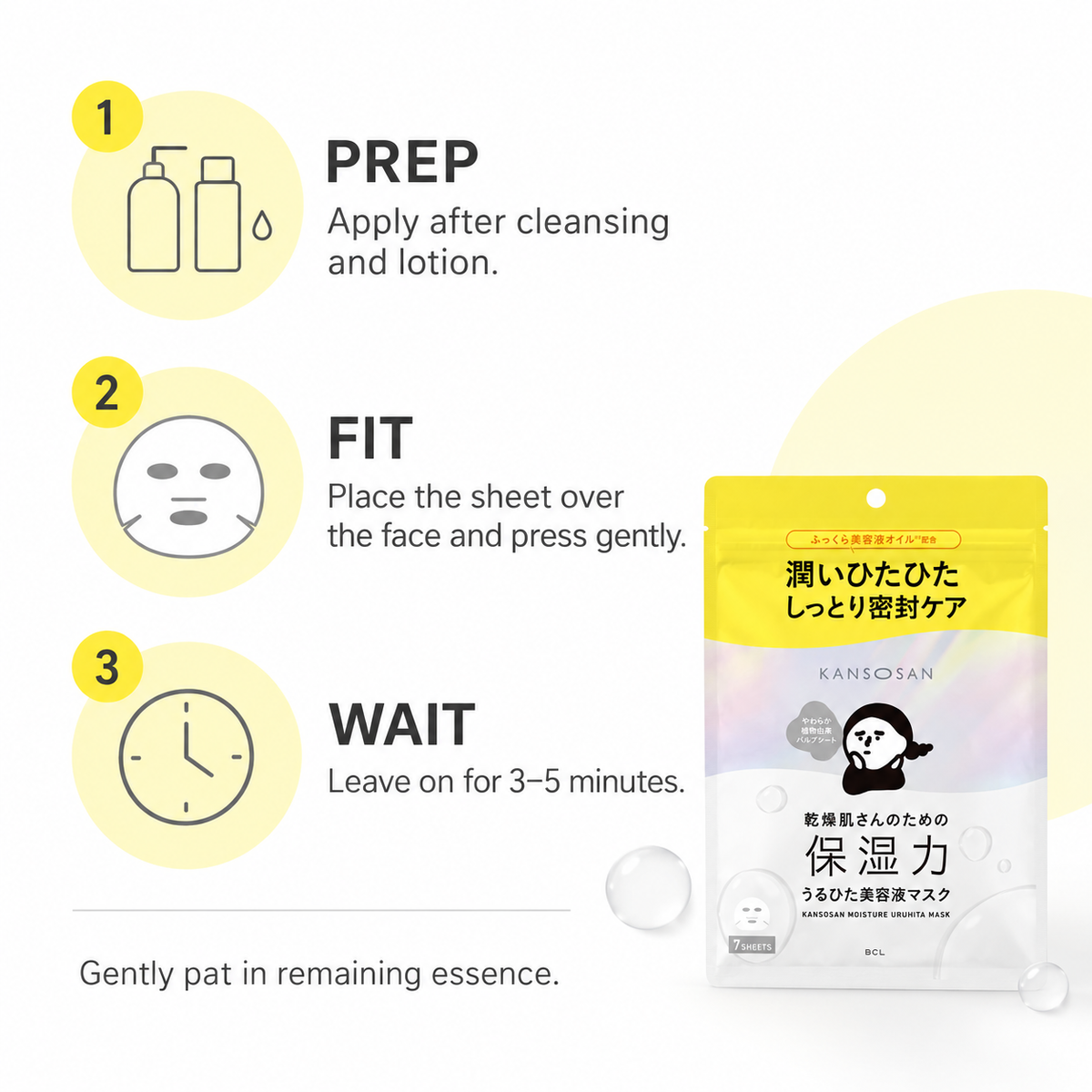 KANSOSAN Moisture Uruhita Mask routine
