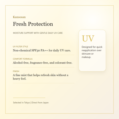 Kansosan Moisturizing UV Mist features and UV care
