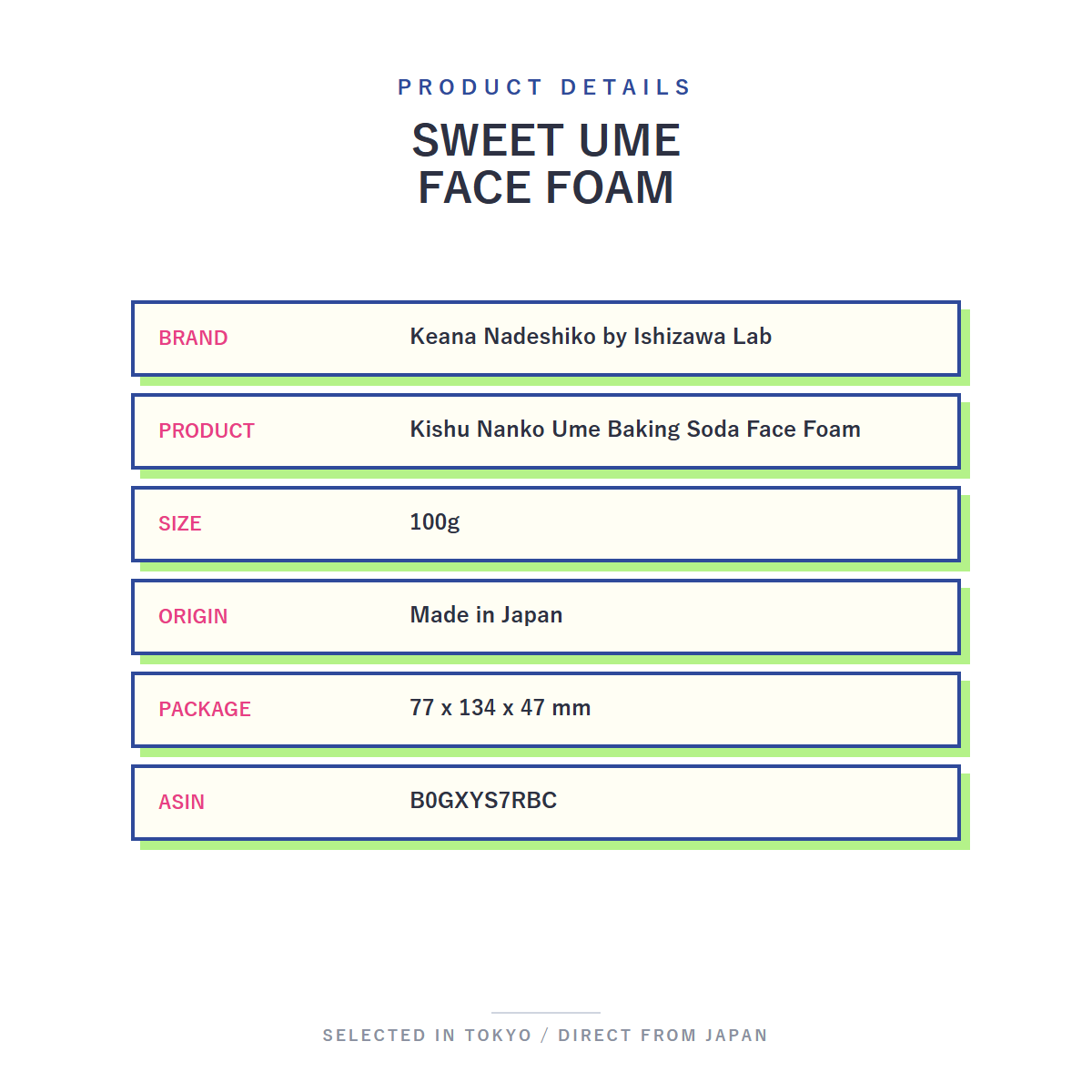 Keana Nadeshiko Kishu Nanko Ume Baking Soda Face Foam 100g product details