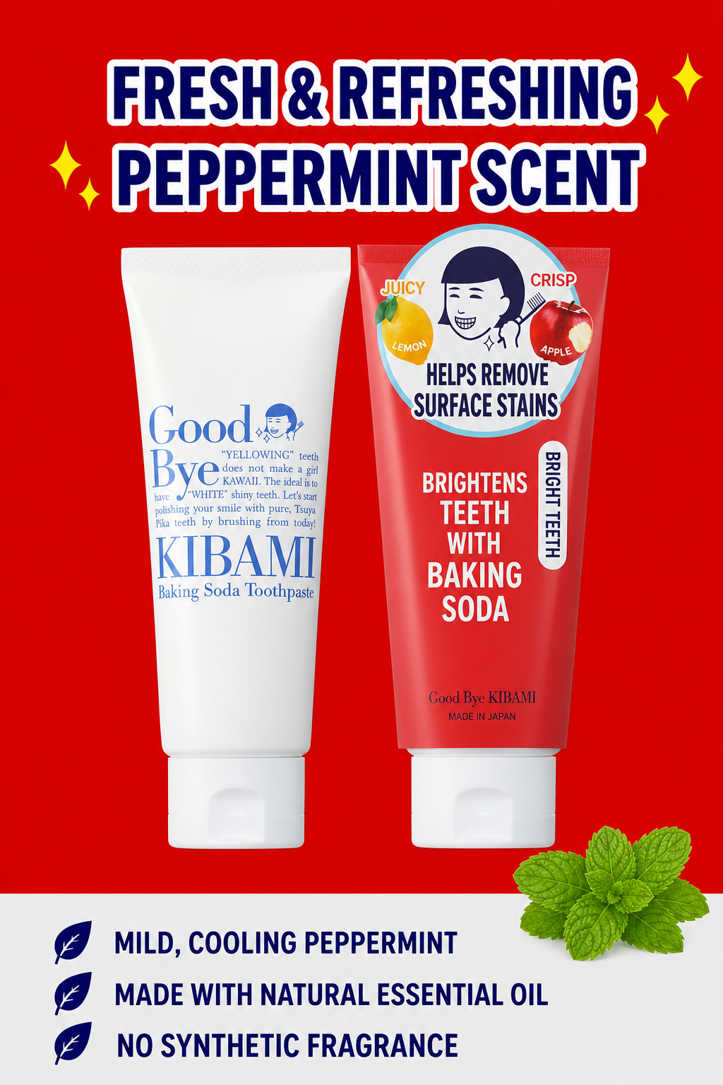Good Bye KIBAMI toothpaste — peppermint scent