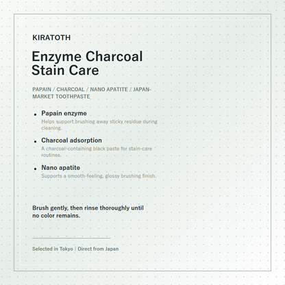 KIRATOTH enzyme charcoal stain-care feature