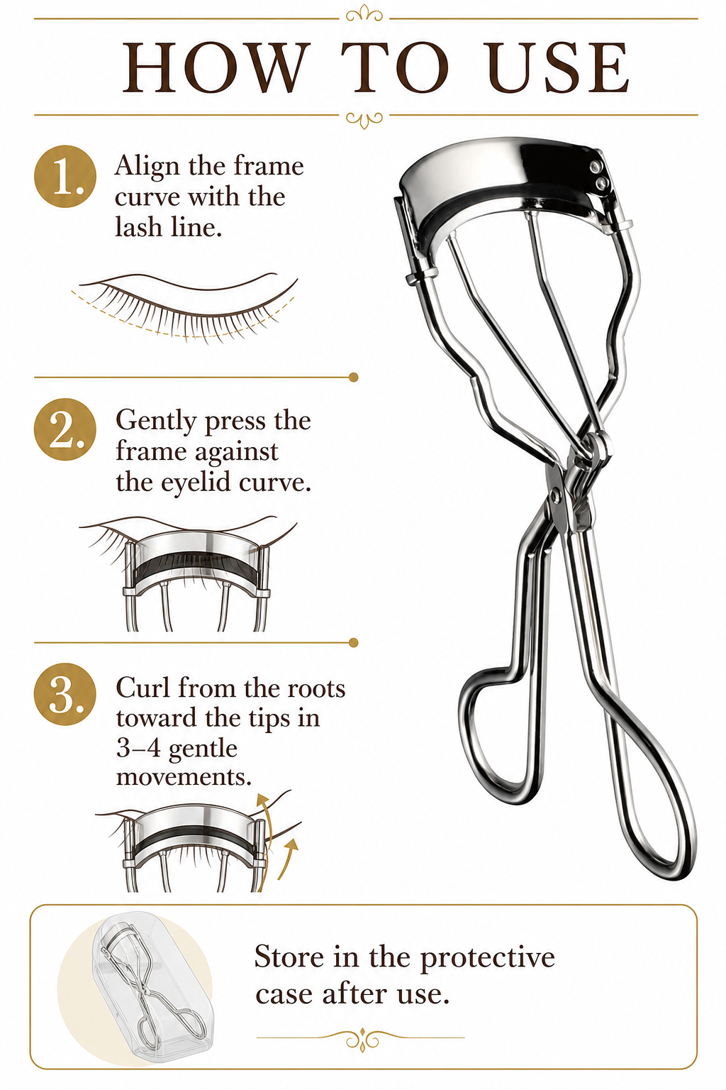 English KOJI eyelash curler how to use image