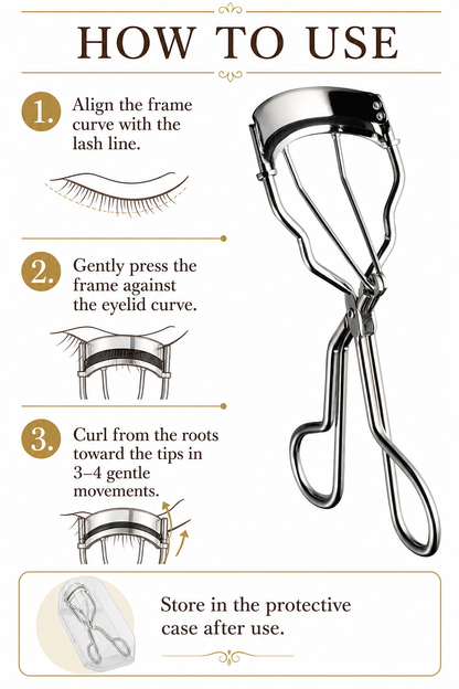 English KOJI eyelash curler how to use image