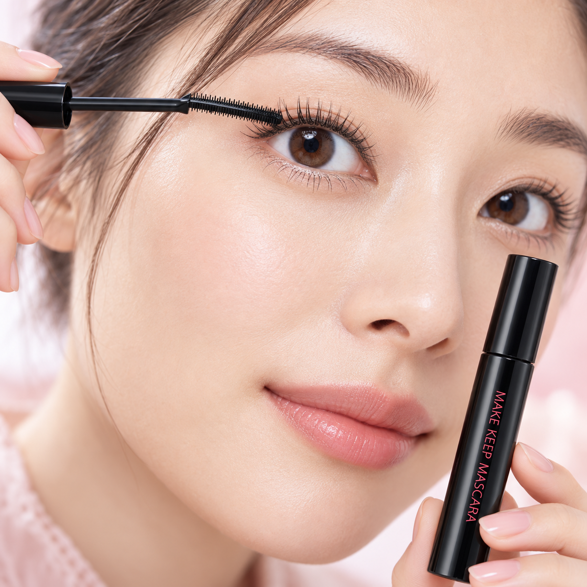 KOSÉ MAKE KEEP MASCARA model application image