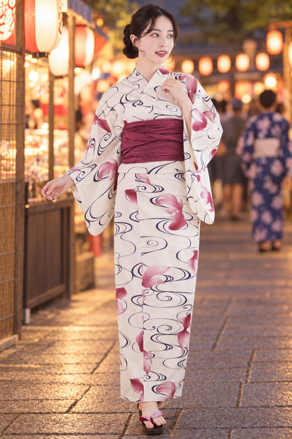Women's yukata set at a Japanese summer festival