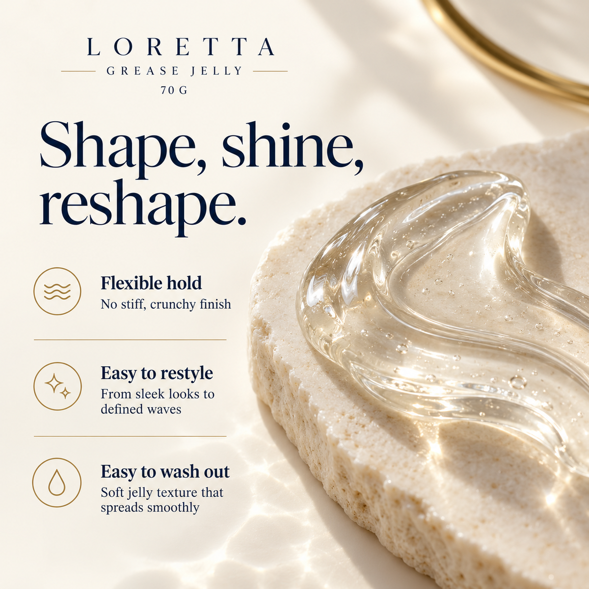Flexible hold, restyling and easy washout benefits