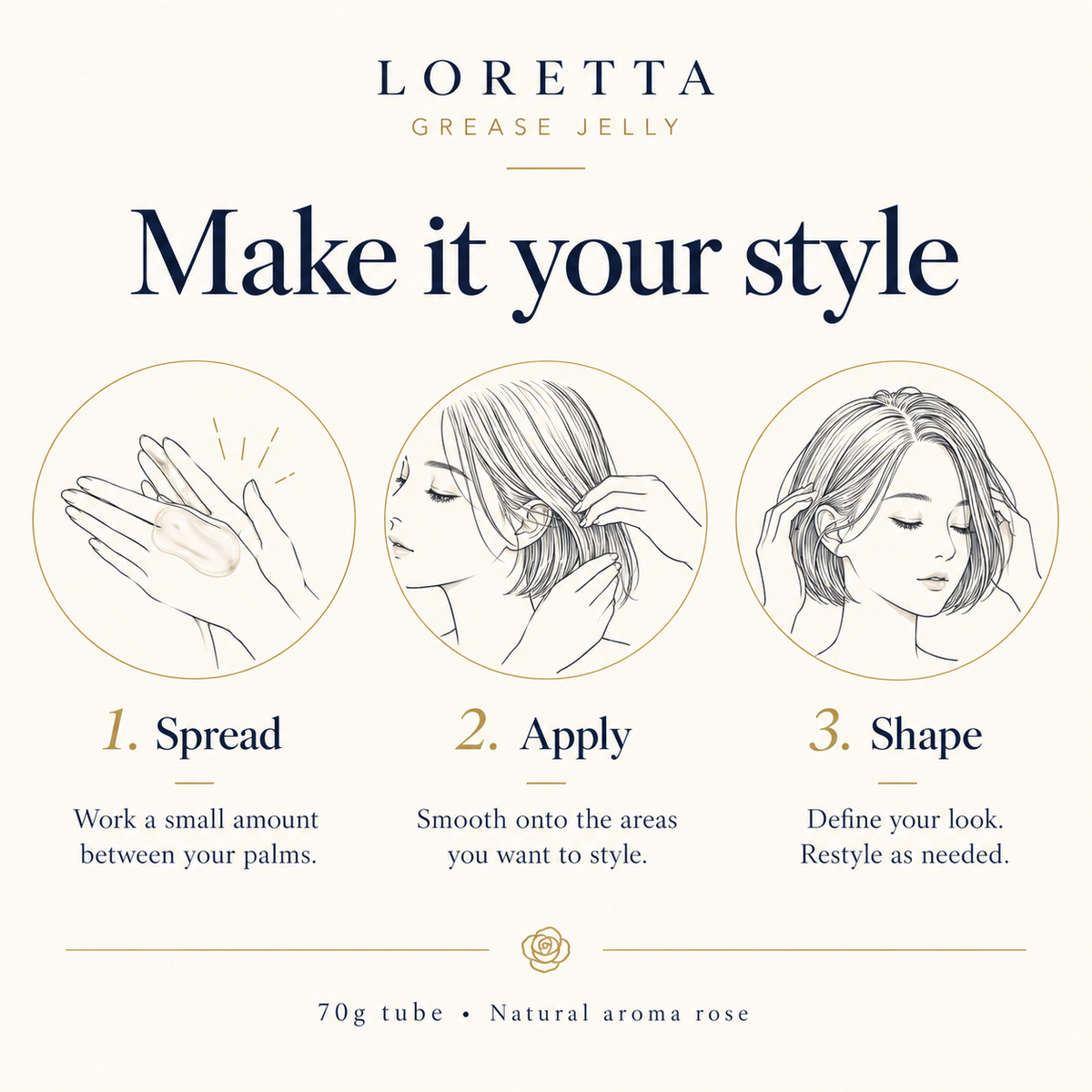 Three steps for styling with Loretta Grease Jelly