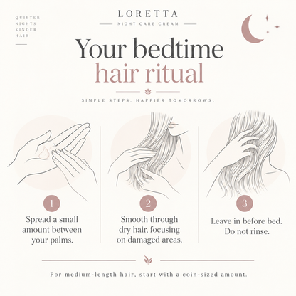 How to use Loretta Night Care Cream on dry hair