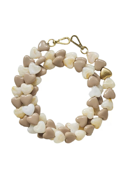 Louvini Paris CUORE Beige-Taupe Japan-exclusive chain on white background