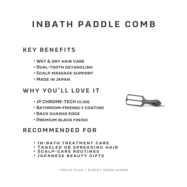 LOVE CHROME INBATH Paddle Comb Premium Black benefits image