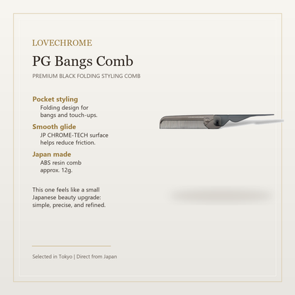 LOVECHROME PG Bangs Comb Premium Black elegant product overview