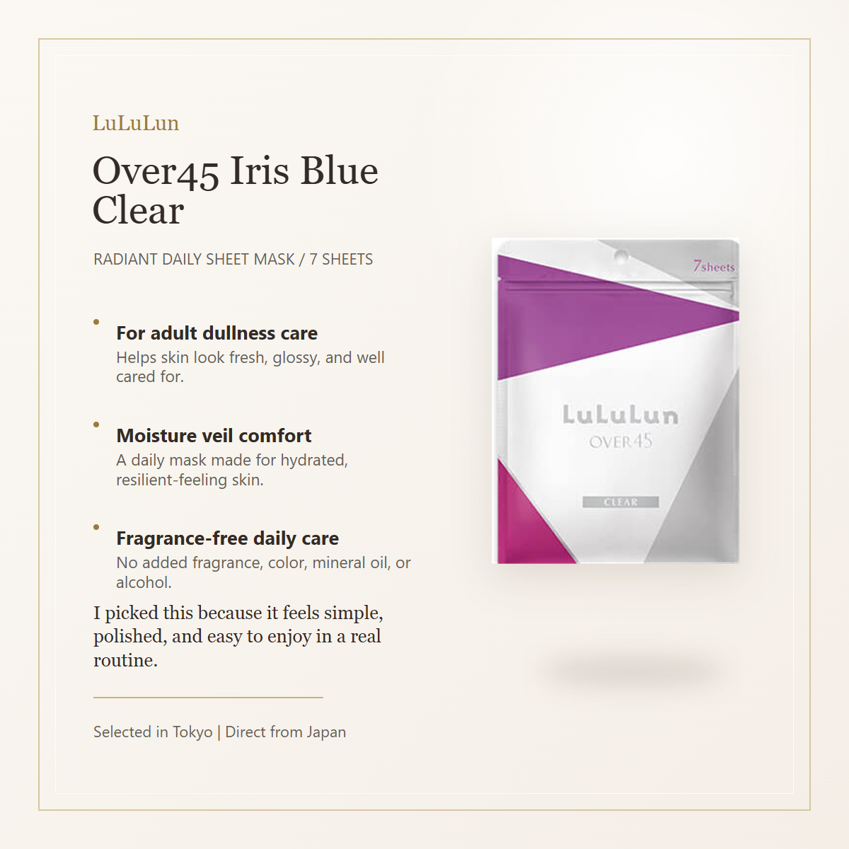 LuLuLun Over45 Iris Blue Clear elegant overview image