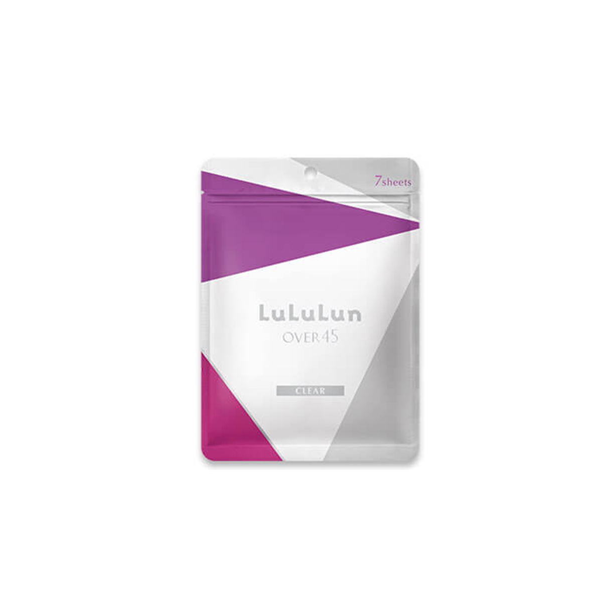 LuLuLun Over45 Iris Blue Clear 7 sheets pouch on white background