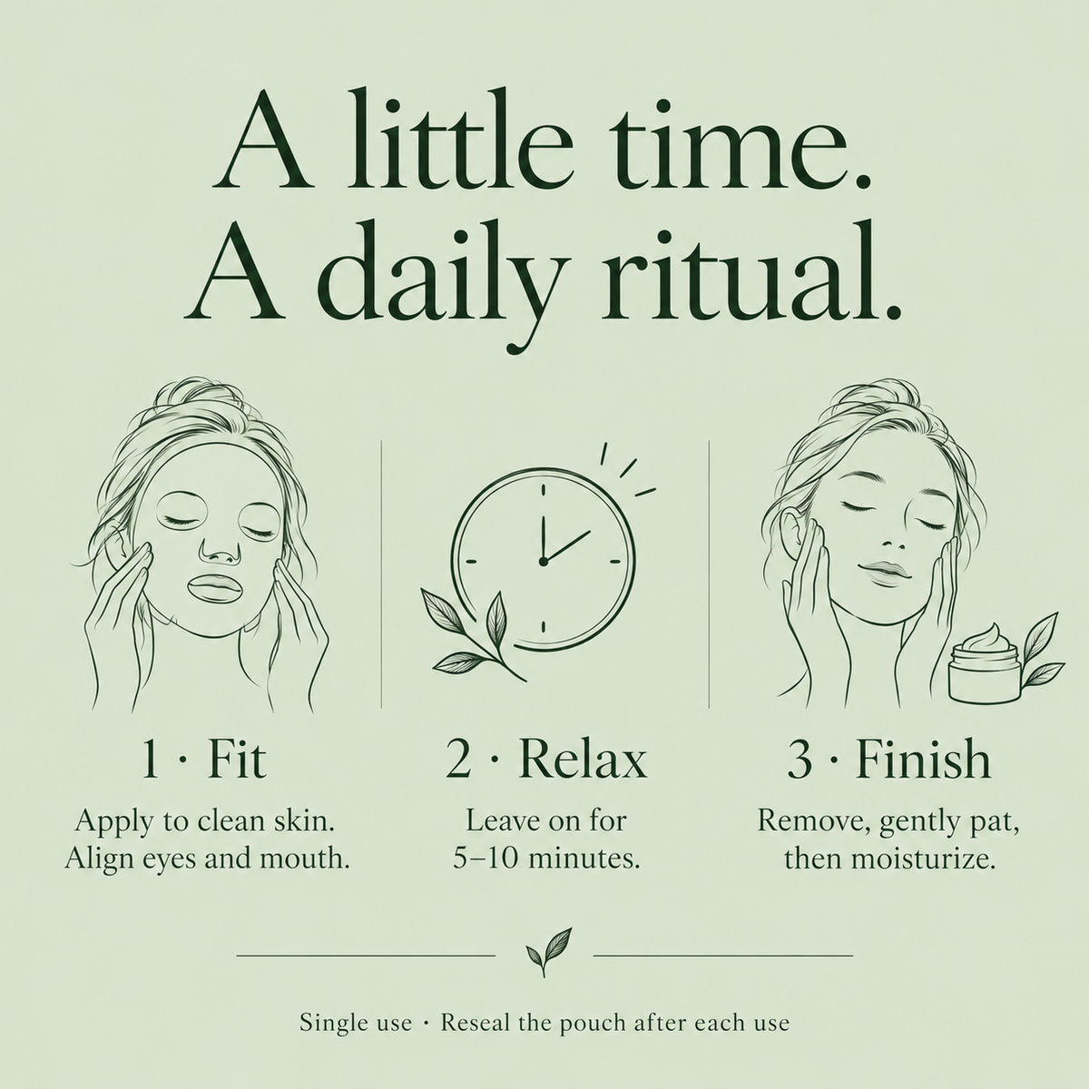 How to use a sheet mask for 5 to 10 minutes