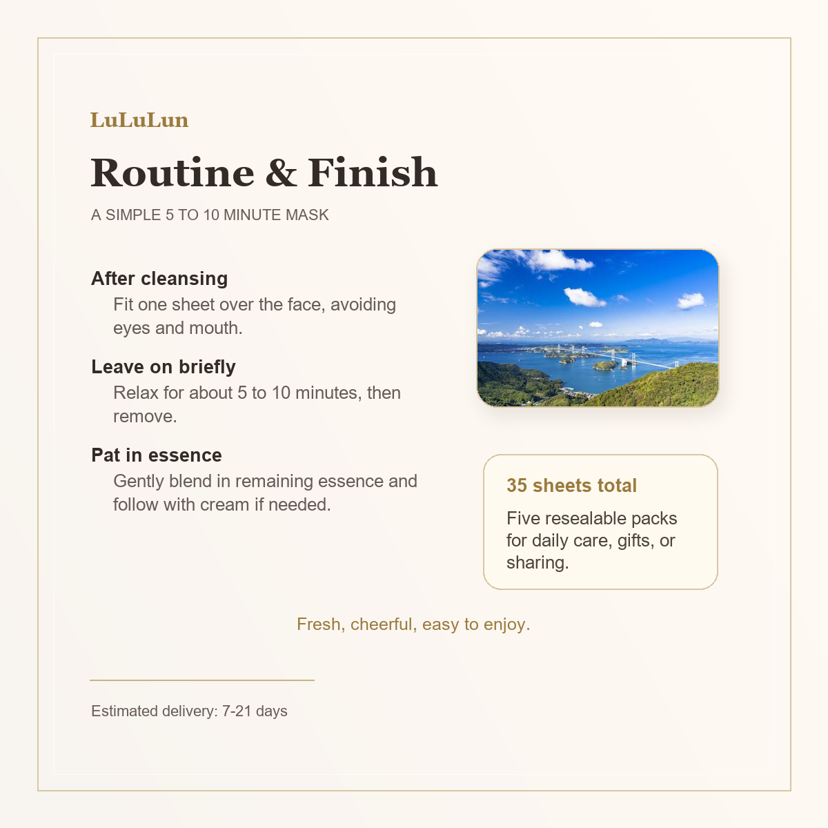LuLuLun Setouchi Lemon Sheet Mask routine and how to use image