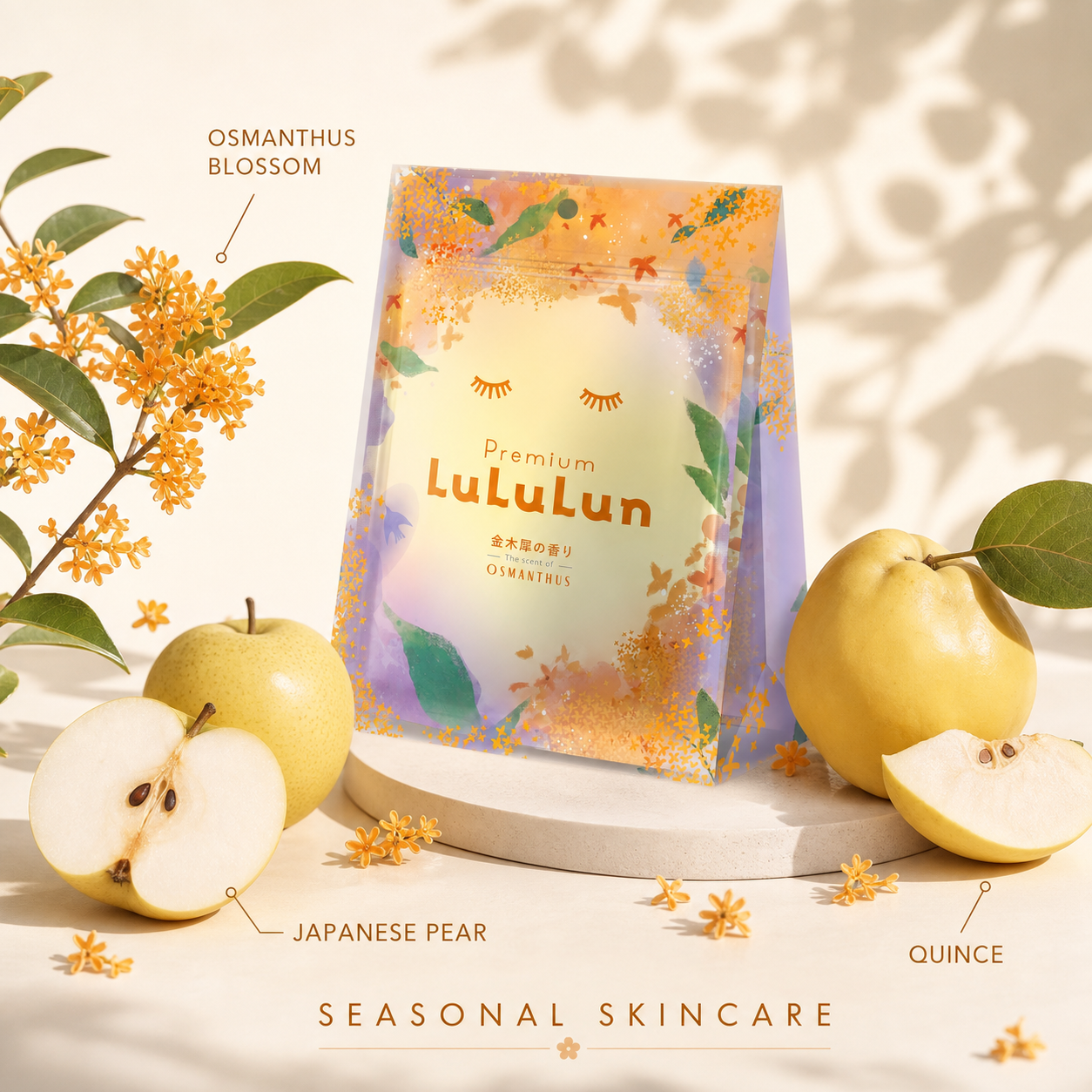 Premium LuLuLun Osmanthus face mask — seasonal skincare