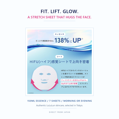 LuLuLun Hydra ID Mask | Idebenone Glow Care Sheet Mask 7 Sheets | Made in Japan