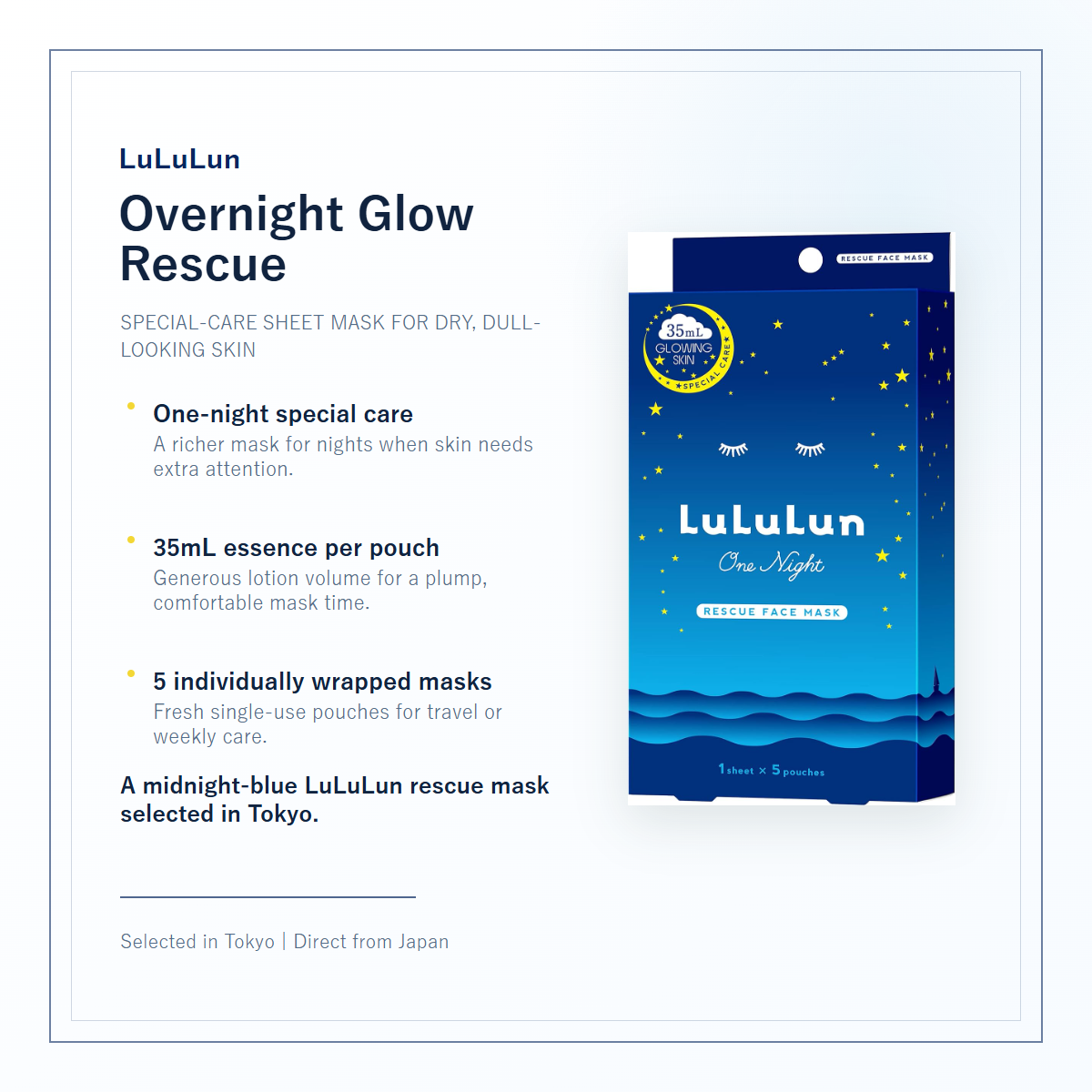 LuLuLun One Night Rescue Glowing Skin elegant overview