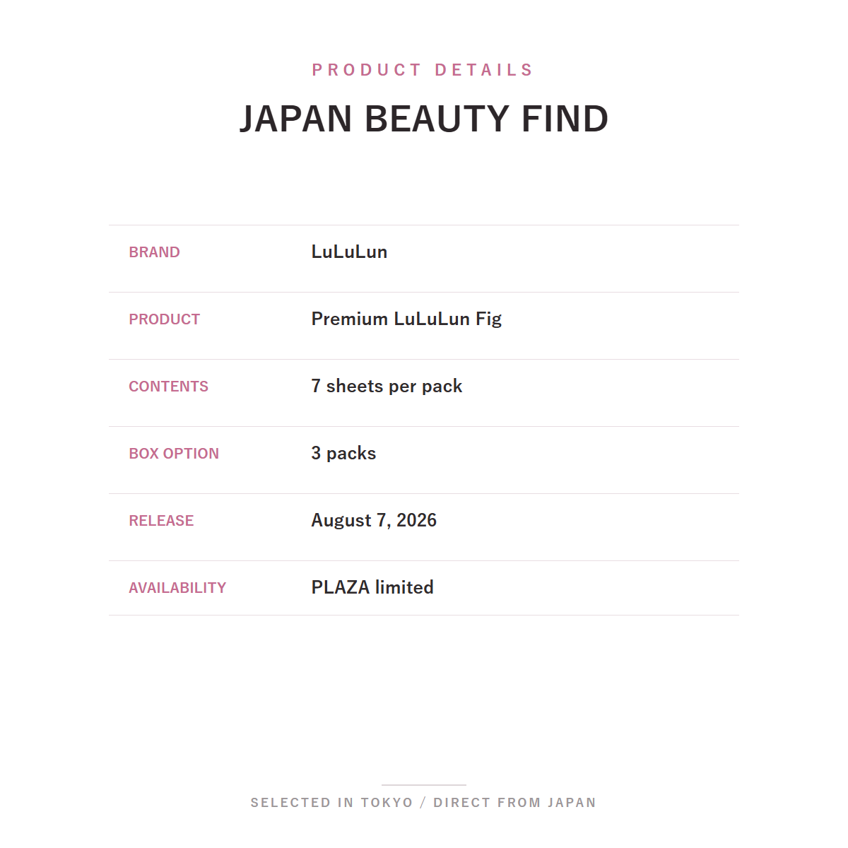 Premium LuLuLun Fig Face Mask product details