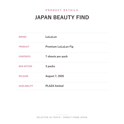Premium LuLuLun Fig Face Mask product details