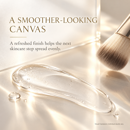 Editorial visual of a smoother-looking post-cleanse canvas for skincare