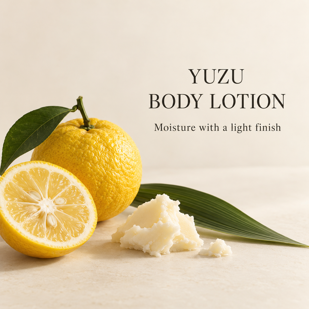 Yuzu body lotion moisturizing ingredients and light finish