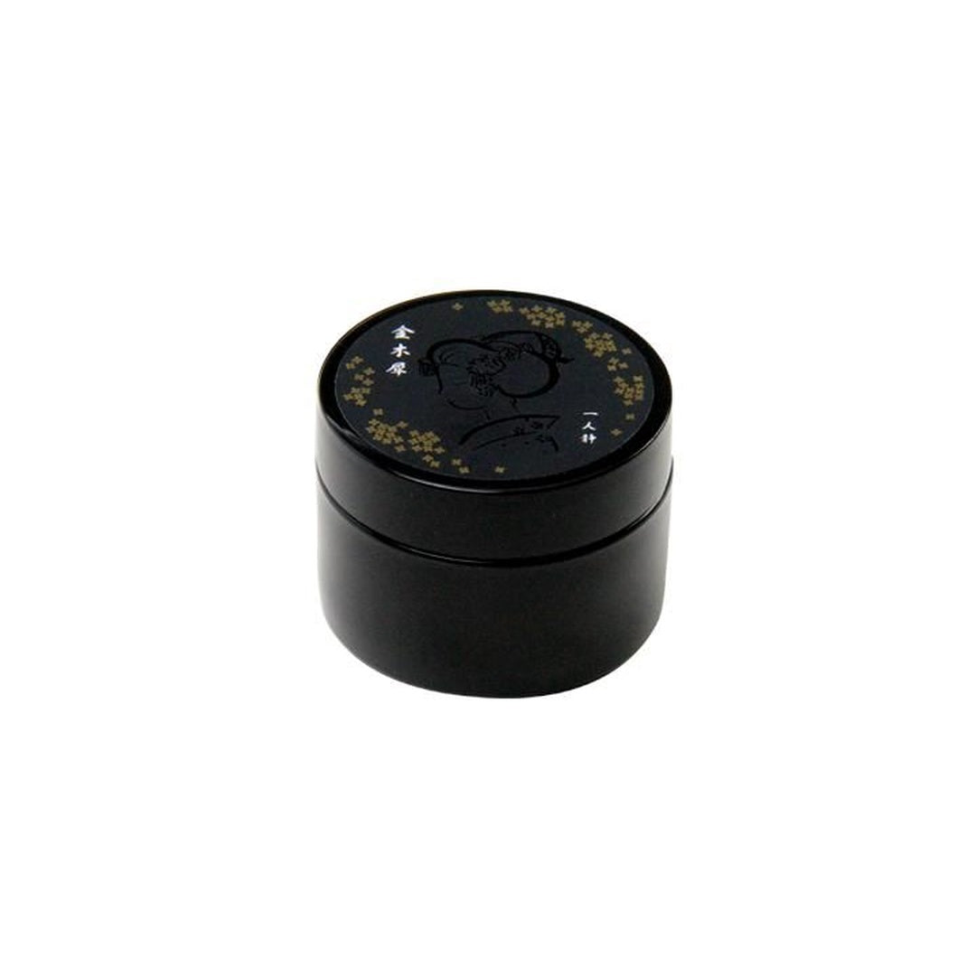 Official Maiko Kosume Kinmokusei cream 70g black jar on white